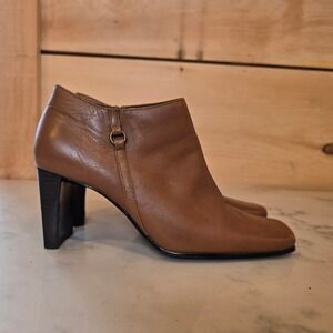 Westies Abee Boot Womens 6 Tan Leather Ankle Bootie Heel